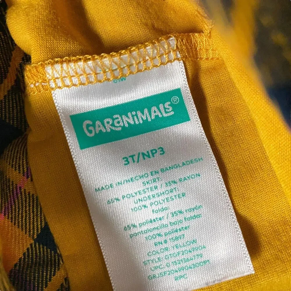 Garanimals Toddler Girl Plaid Skort Mustard Yellow Blue size 3T